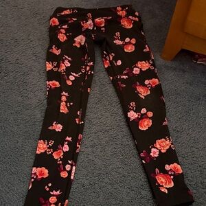 Victoria's Secret Black Floral Leggings